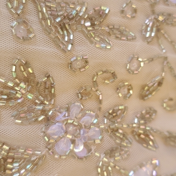 Mac Duggal Cocktail Dress 8 Allover Beading NWT 10812 Porcelain color - Picture 7 of 9